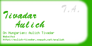 tivadar aulich business card